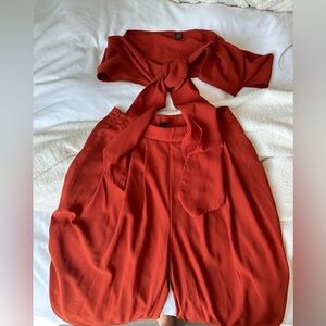 Shein strapless, top and pants set.